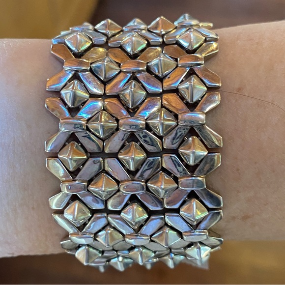 Stephen Webster Jewelry - Rare 925 STEPHEN WEBSTER Vintage Solid Sterling Silver Woven Mesh Bracelet Cuff